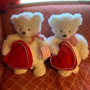 COPY - 2 Hallmark "From My Heart" White Bear Plush/Heart Gift Zip Bag